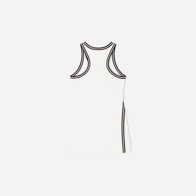 Tory Burch Performance Jersey Side - Slit Tennis Dress Snow White Tory Navy