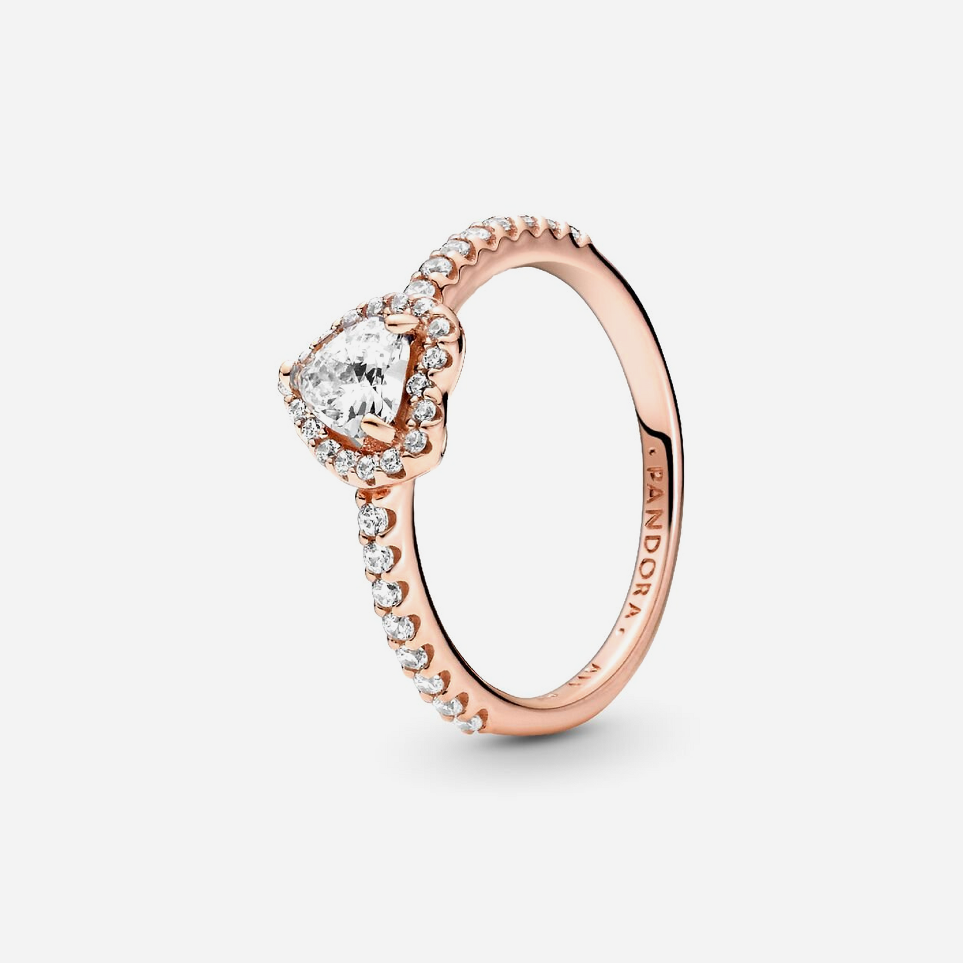 Pandora Elevated Heart Ring Sterling Rose Gold Plated