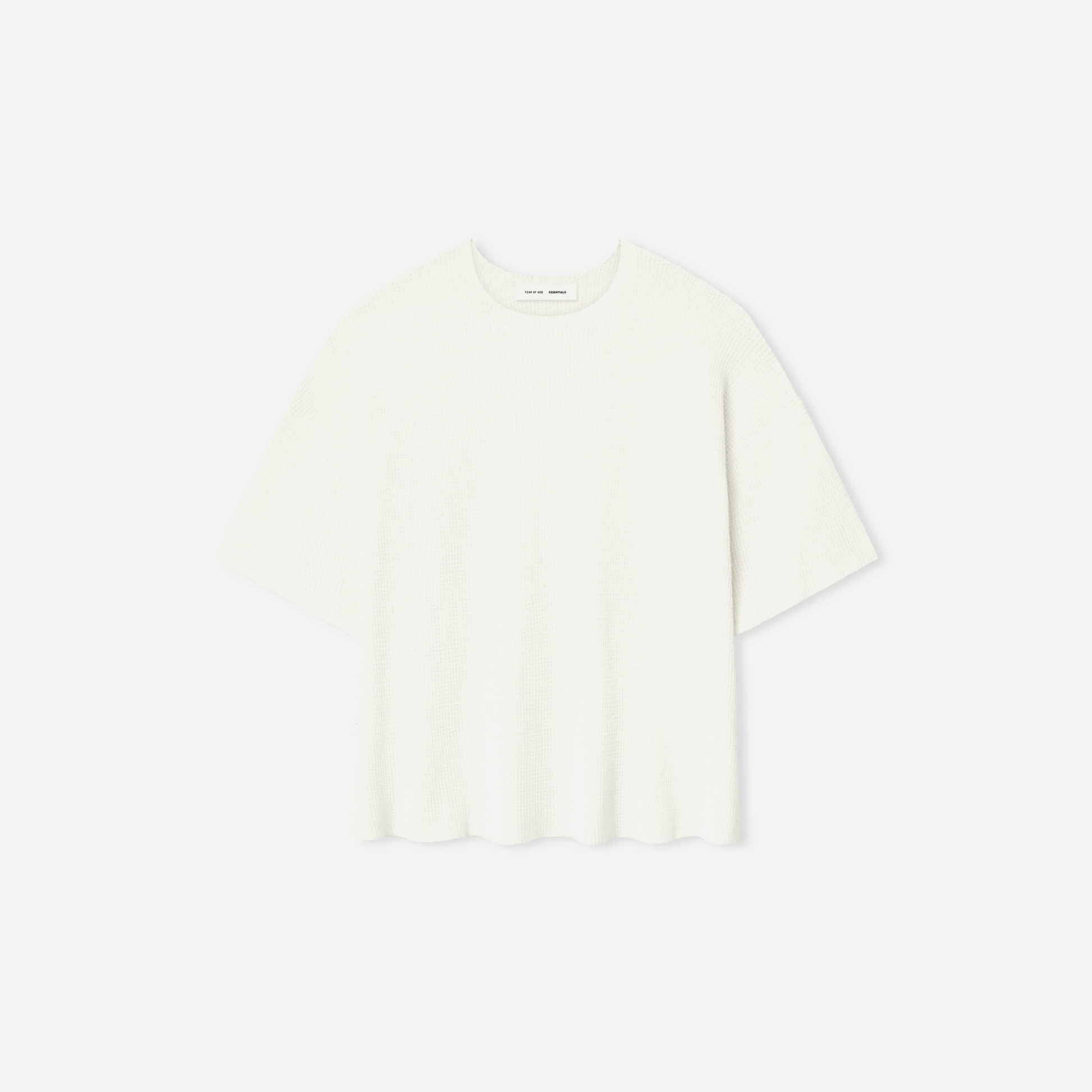 Fear Of God Essentials SS25 Waffle Short Sleeve Sweater- Cloud-White