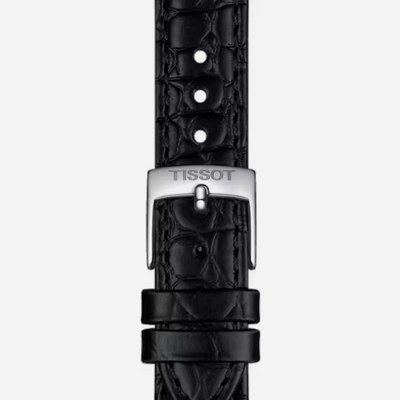 Tissot Everytime Silver Dial 34mm Black Leather Strap Quartz Watch