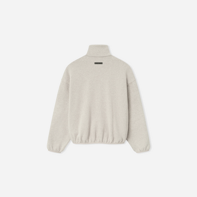 Fear Of God Essentials SS25 Modern Fleece Track Jacket With Piping- Heather Stone Cloud White