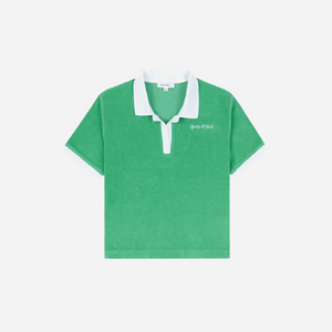 Sporty&Rich Italic Logo Terry Polo - Verde/White