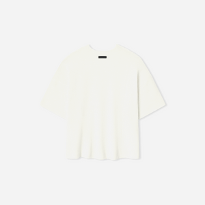 Fear Of God Essentials SS25 Waffle Short Sleeve Sweater- Cloud-White