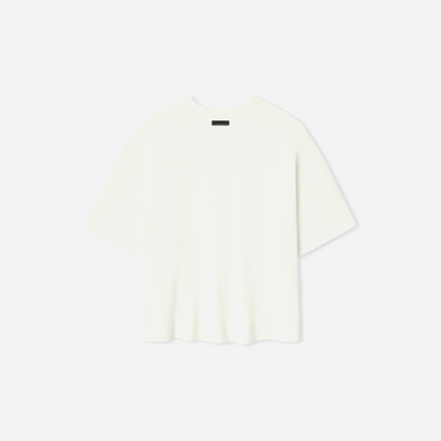 Fear Of God Essentials SS25 Waffle Short Sleeve Sweater- Cloud-White