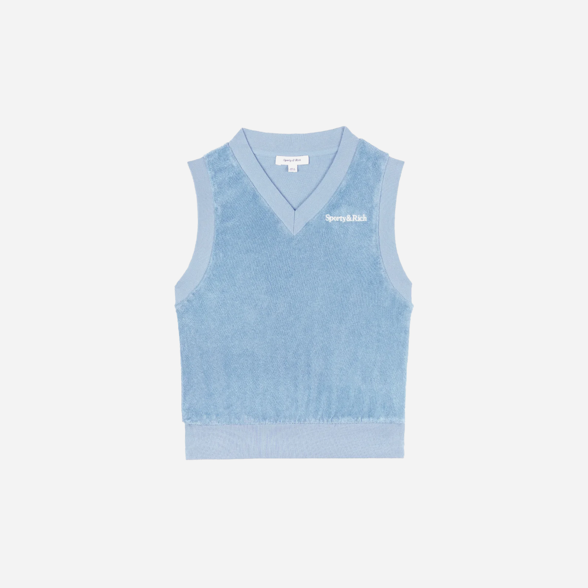 Sporty&Rich SRC Terry Vest - Sky Blue/White