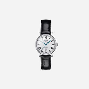 Tissot Carson Premium Automatic Lady Silver Dial Black Leather Strap 30mm