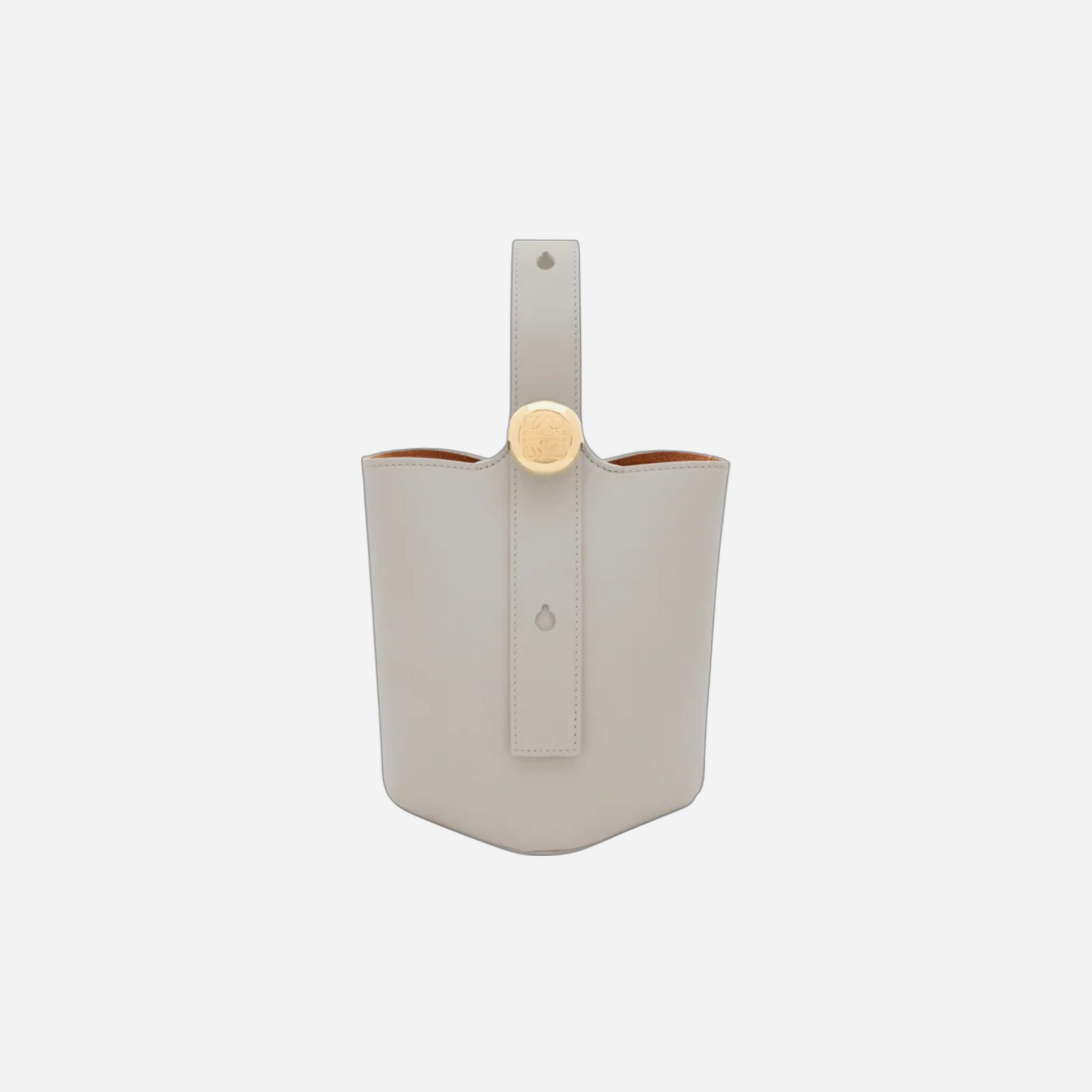 Loewe Mini Pebble Bucket Bag Shell Grey