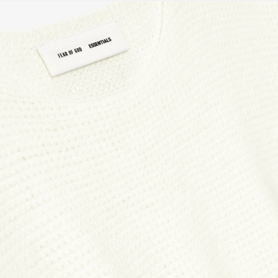 Fear Of God Essentials SS25 Waffle Short Sleeve Sweater- Cloud-White