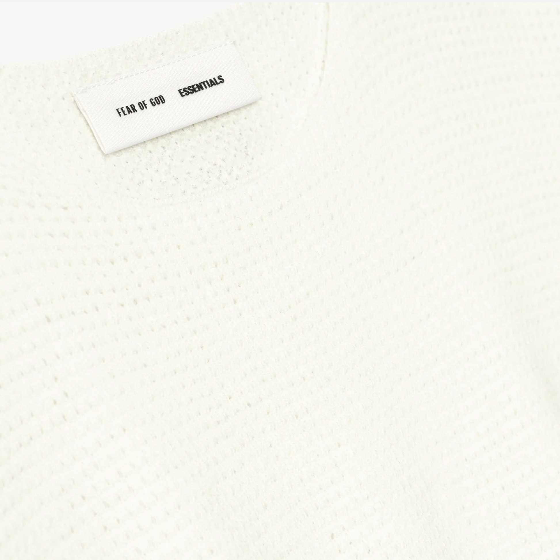 Fear Of God Essentials SS25 Waffle Short Sleeve Sweater- Cloud-White
