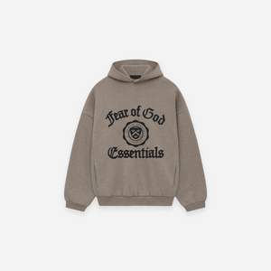 Fear Of God Essentials SS25 Heavy Fleece Vintage Shrunken Hoodie Heather Grey