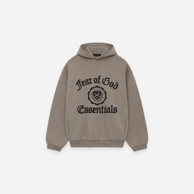 Fear Of God Essentials SS25 Heavy Fleece Vintage Shrunken Hoodie Heather Grey