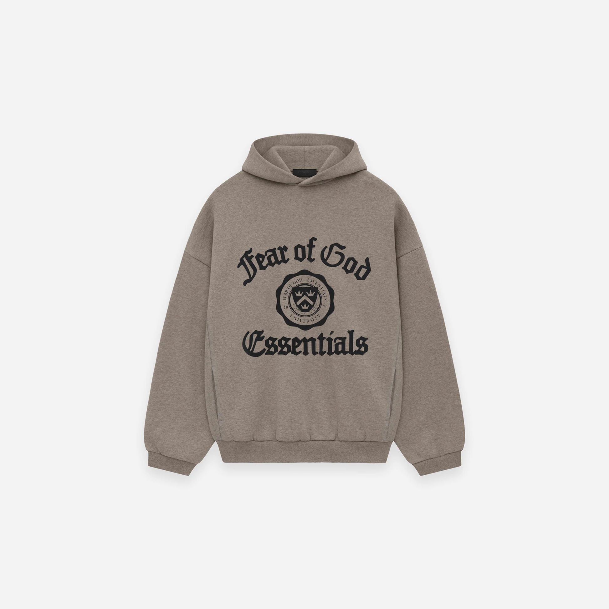 Fear Of God Essentials SS25 Heavy Fleece Vintage Shrunken Hoodie Heather Grey