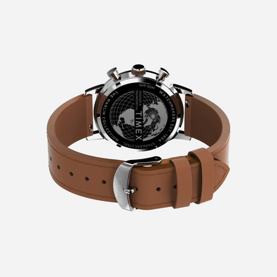 Timex Marlin Chronograph Tachymeter 40mm Leather Strap Brown / Blue Watch