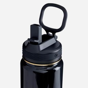 LULULEMON Back to Life straw-lid steel sport bottle 24oz Black