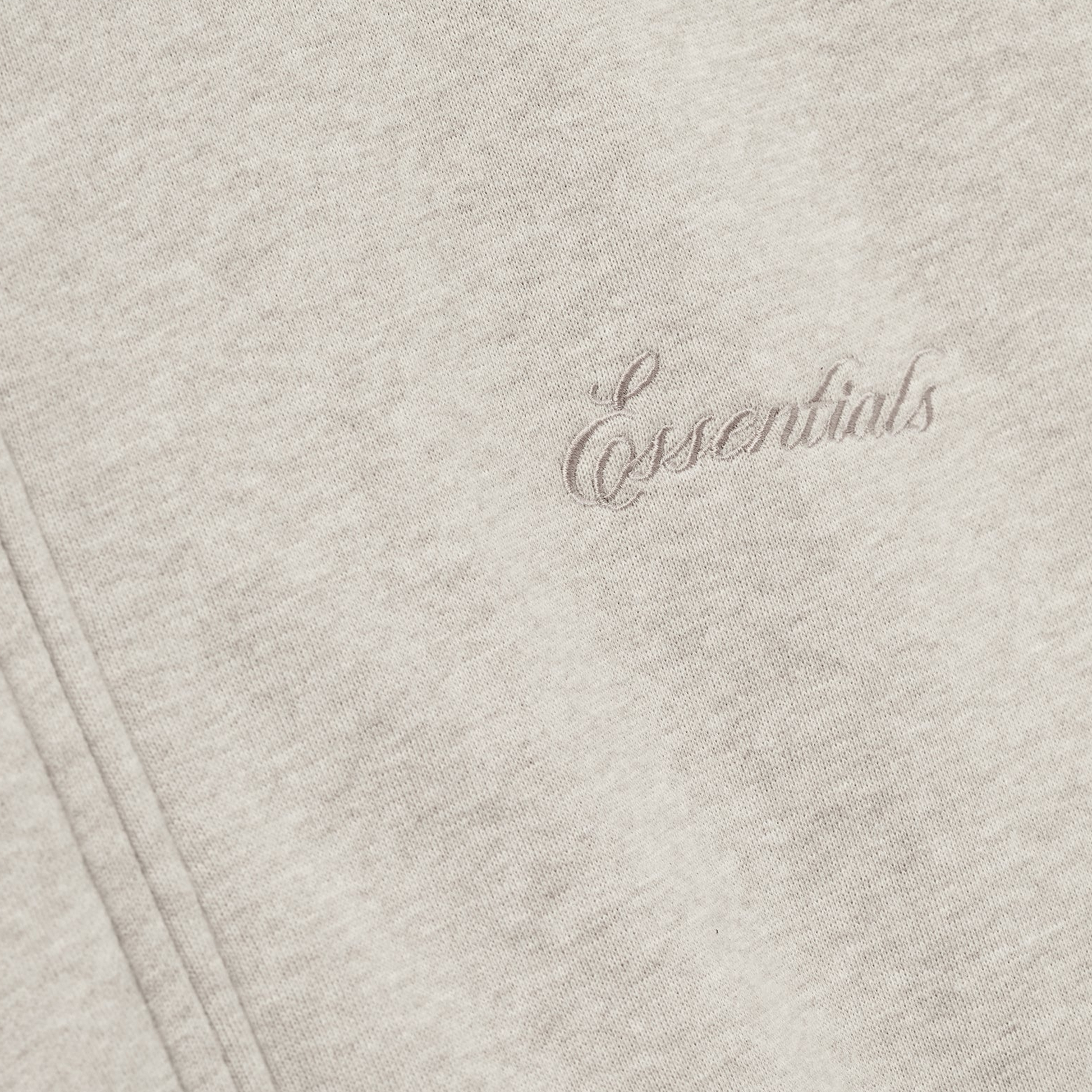 Fear Of God Essentials SS25 Modern Fleece Track Jacket With Piping- Heather Stone Cloud White