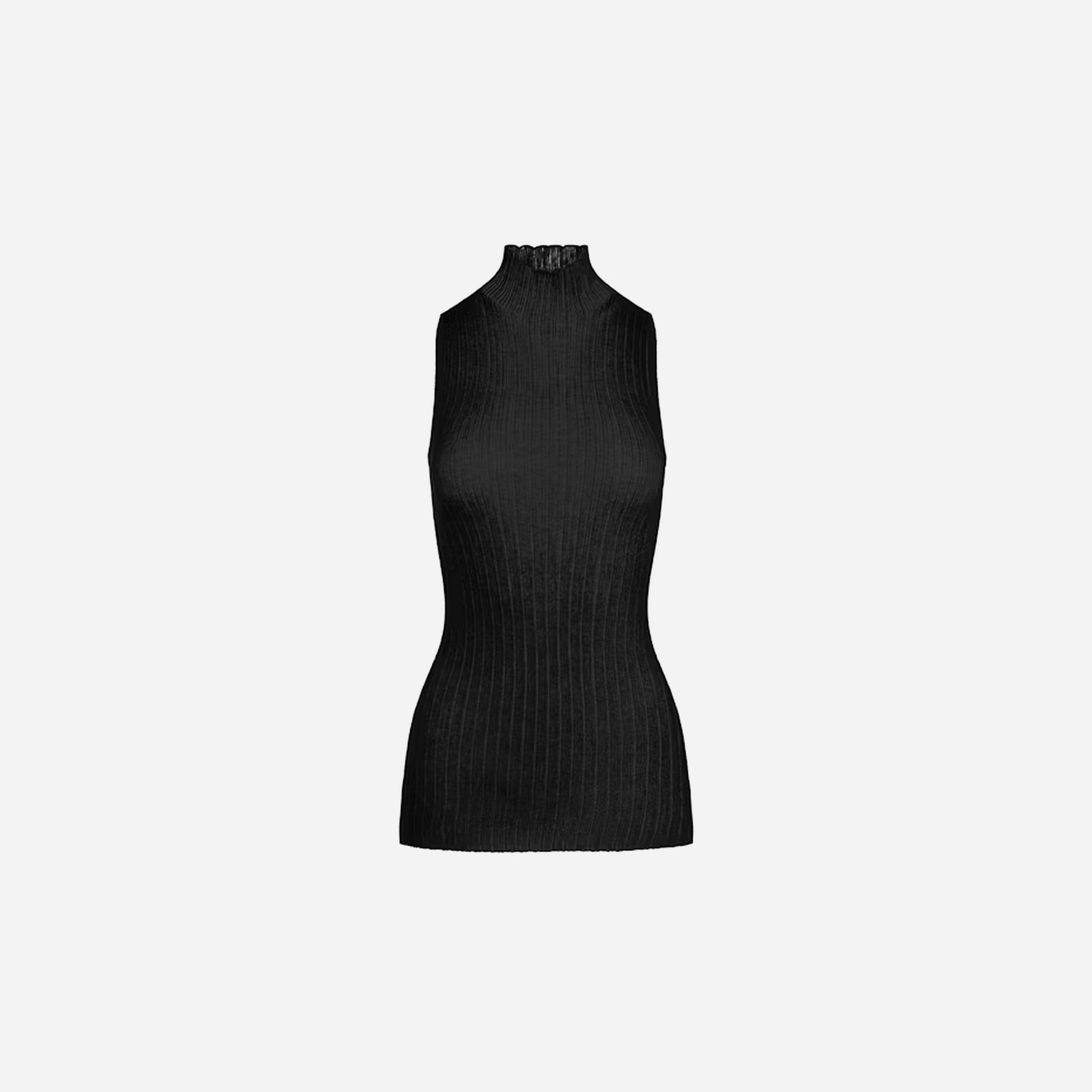 SKIMS Sheer Knit Mock Neck Tunic Onyx