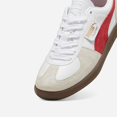 Puma Palermo Leather White Vapor Gray Club Red