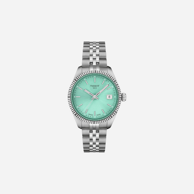 Tissot Ballade Light Green Dial 34mm Grey Stainless Steel Quartz Watch