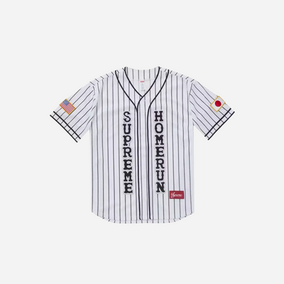 Supreme Homerun Baseball Jersey White Stripe