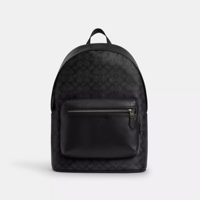 Coach West Backpack In Signature Canvas signature canvas/Gunmetal/Charcoal/Black
