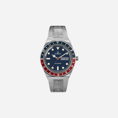 Q Timex Reissue 38mm Stainless Steel Bracelet / Blue Watch