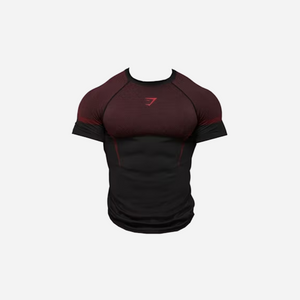 GYMSHARK Onyx 5.0 Seamless T-shirt Black/Carmine Red