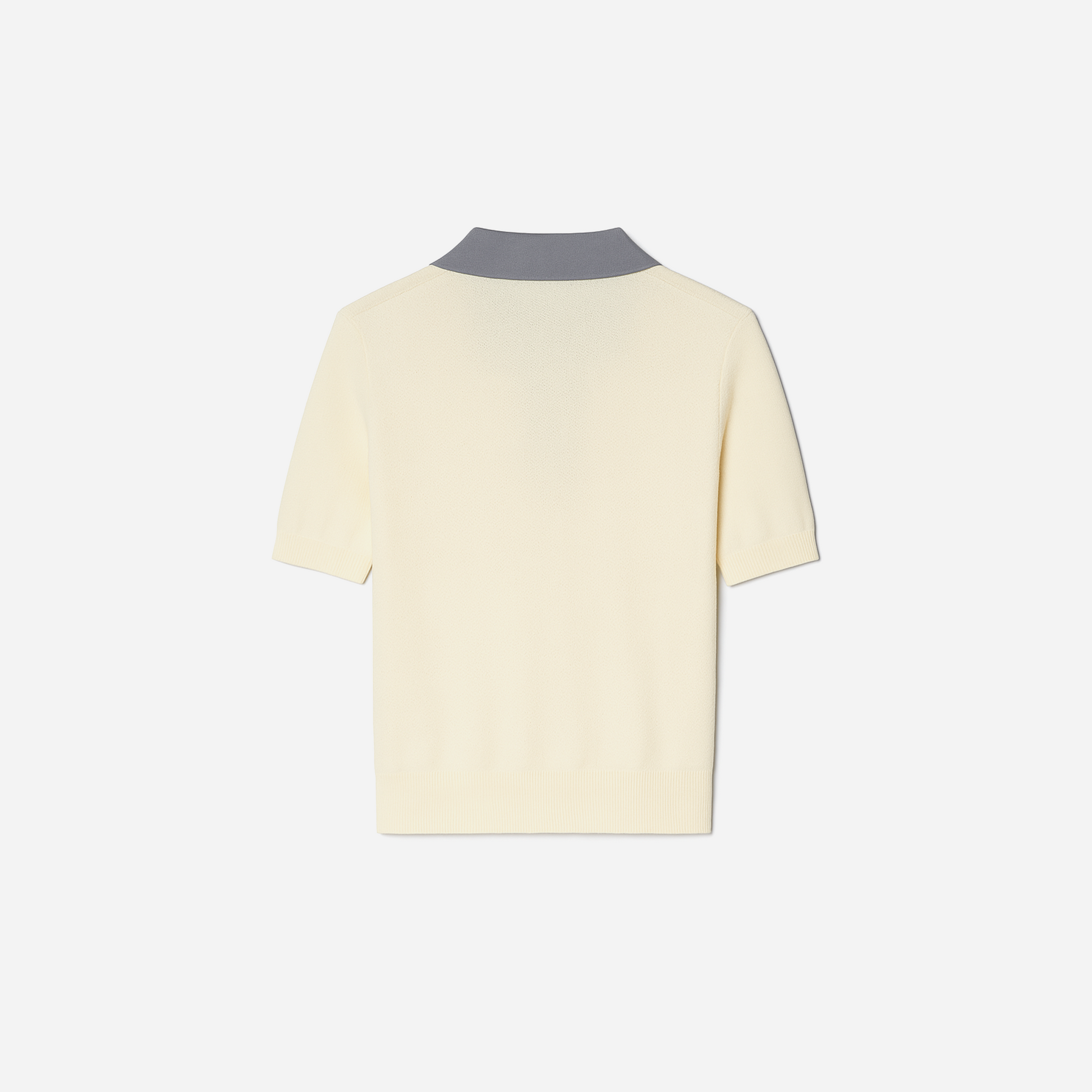 Tory Burch Cotton Pointelle Logo Polo New Ivory Lilac Whisper