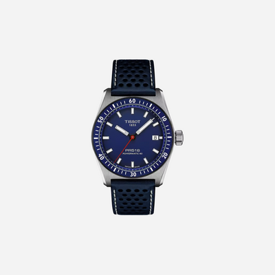 Tissot PR516 Powermatic 80 Blue Dial 40mm Blue Leather Strap Automatic Watch