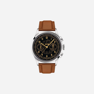Tissot Telemeter 1938 Black Dial 42mm Light Brown Leather Strap Automatic Chronograph Watch