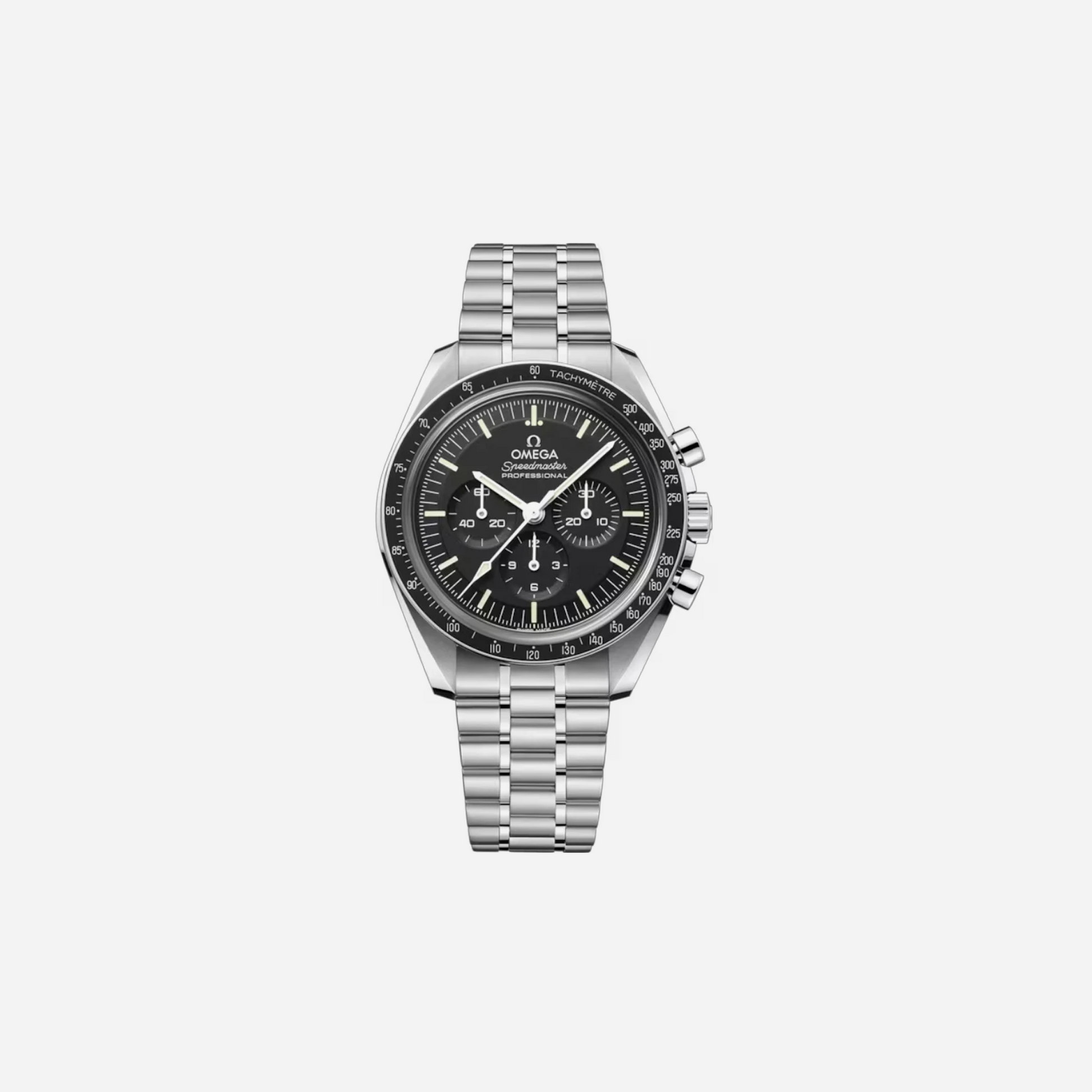 Omega Speedmaster Moonwatch Professional Transparent Back Case Black Dial 42mm