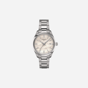 Tissot PR 100 Quartz 34mm White Mother-of-Pearl Dial Grey Stainless Steel Bracelet Watch