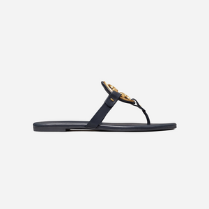 Tory Burch Miller Soft Metal Logo Sandal Perfect Navy