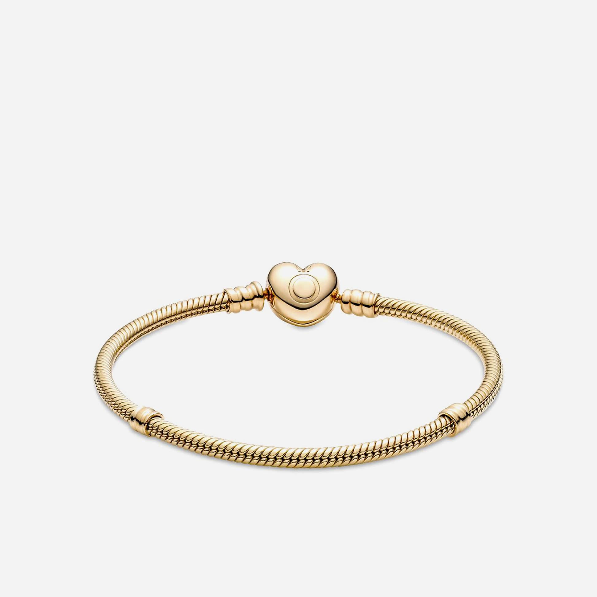 Pandora Moments Heart & Snake Chain Bracelet Gold Plated