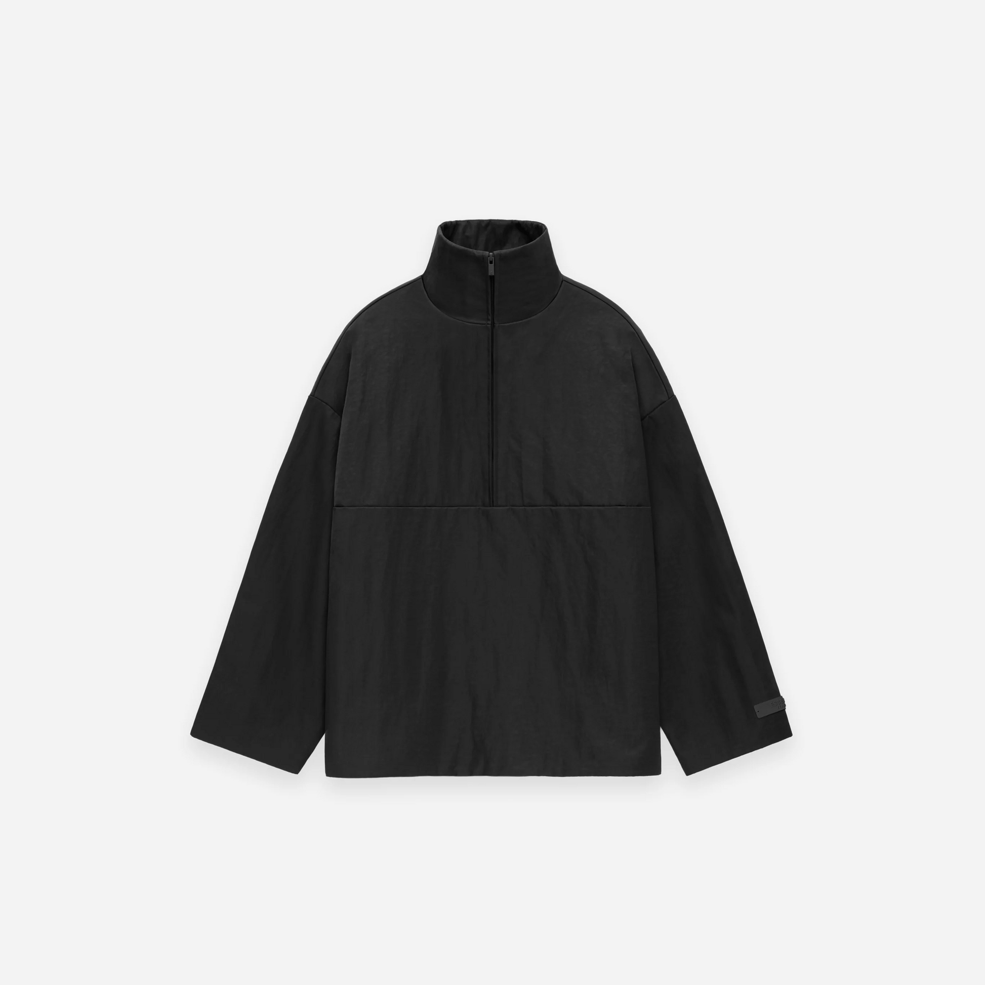 Fear Of God Essentials SS25 Textured Nylon Halfzip Pullover Black