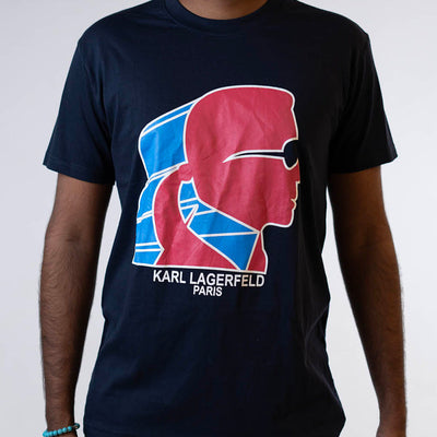 Karl Lagerfeld Preto Multicolor Navy Blue T-Shirt
