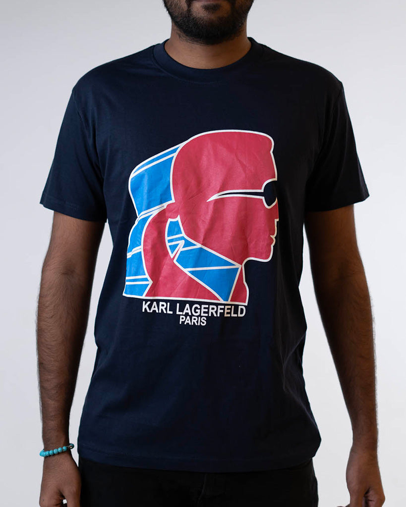 Karl Lagerfeld Preto Multicolor Navy Blue T-Shirt