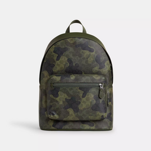 Coach West Backpack In Signature Camo Print signature canvas/Qb/Dark Shamrock Multi