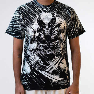 HUF X Capsul Black Wolverine Rain Print Relaxed Fit T-Shirt