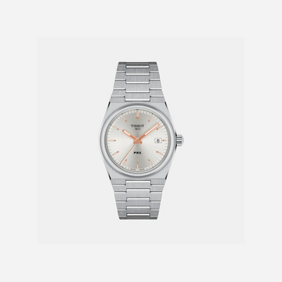 Tissot PRX 35mm Silver Dial Grey Stainless Steel Quartz Watch
