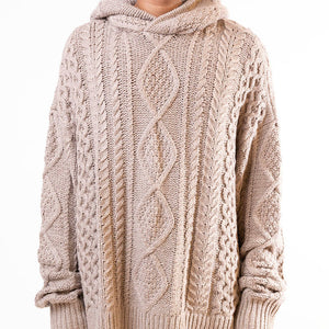 Fear Of God Essentials Cable Knit Hoodie Core Heather