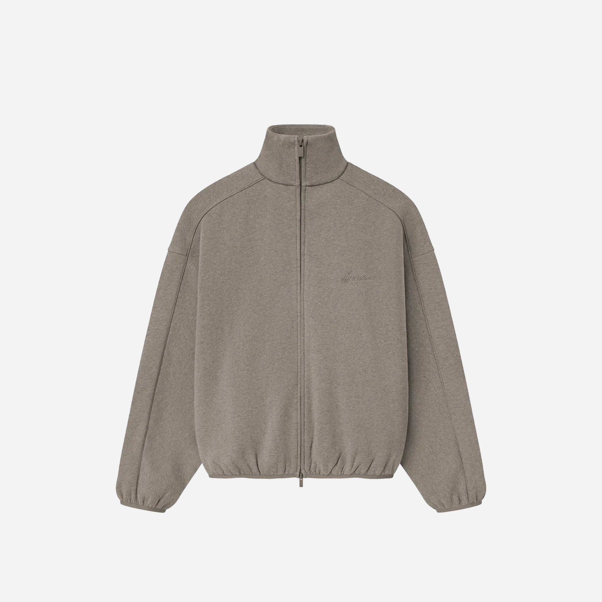 Fear Of God Essentials SS25 Modern Fleece Track Jacket With Piping - Homestead Heather