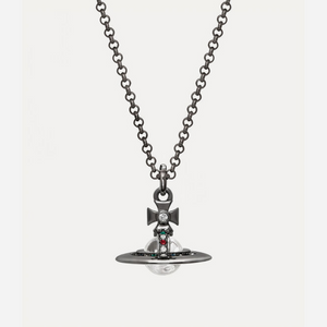 Vivienne Westwood New Tiny Orb Pendant Necklace Ruthenium
