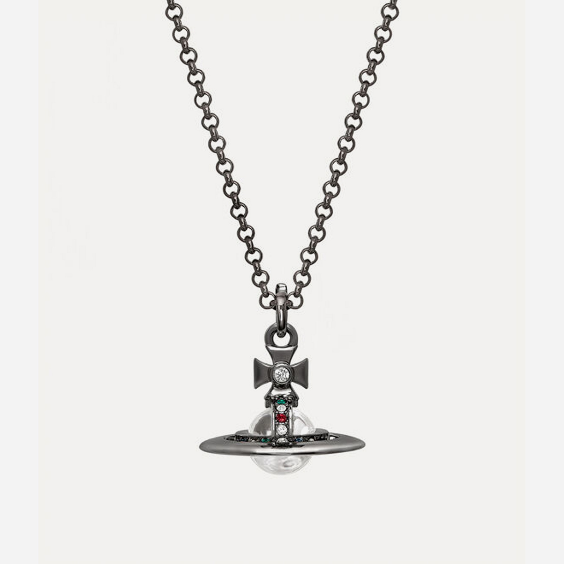 Vivienne Westwood New Tiny Orb Pendant Necklace Ruthenium