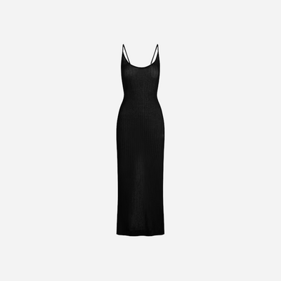 SKIMS Sheer Knit Long Cami Dress Onyx
