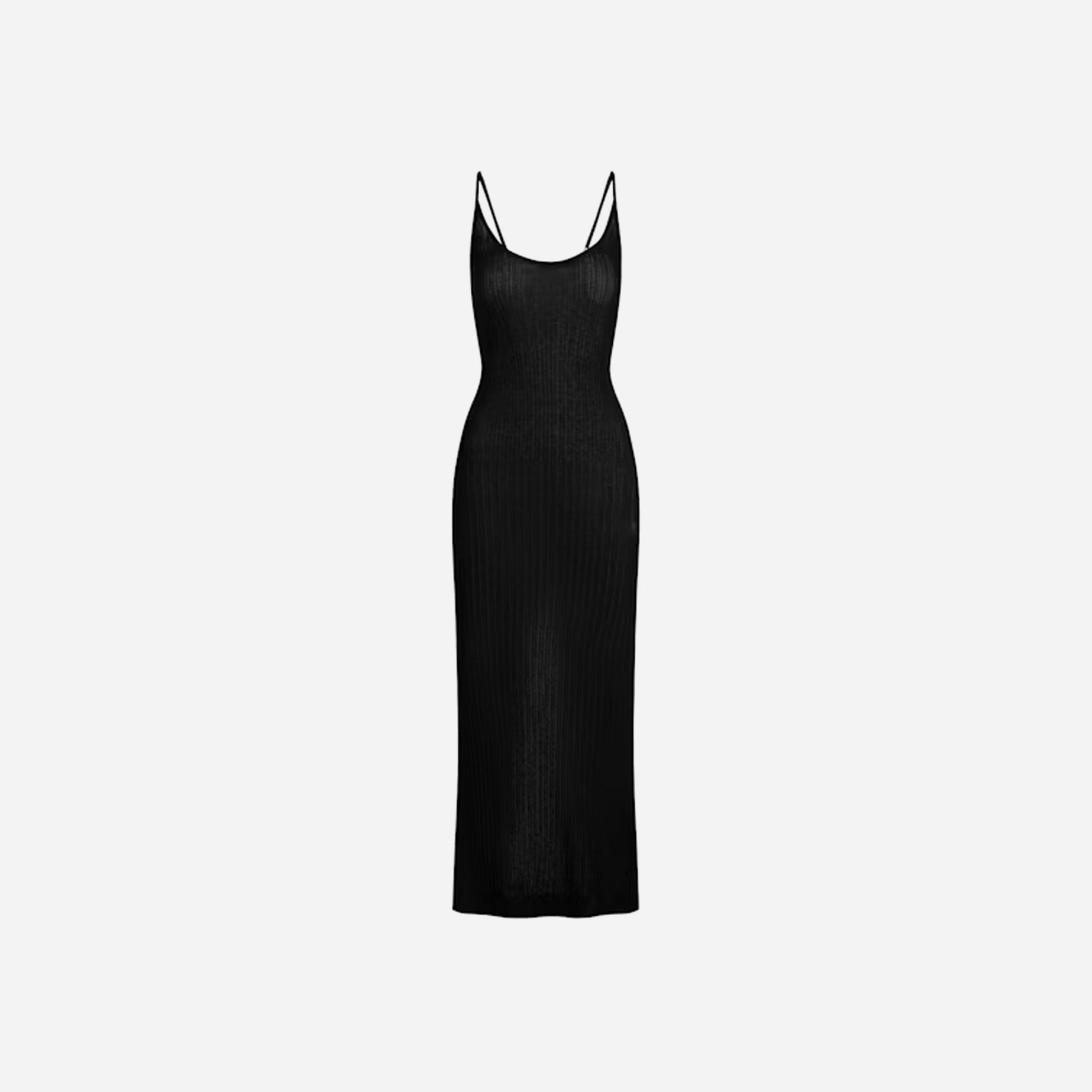 SKIMS Sheer Knit Long Cami Dress Onyx