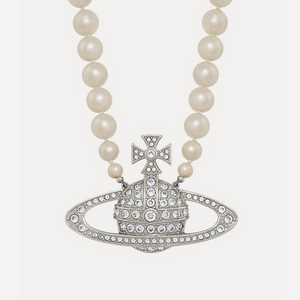 Vivienne Westwood Man. Bas Relief Pearl Necklace Cream-Pearl