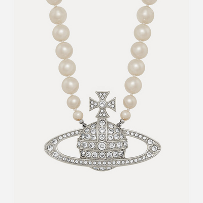 Vivienne Westwood Man. Bas Relief Pearl Necklace Cream-Pearl