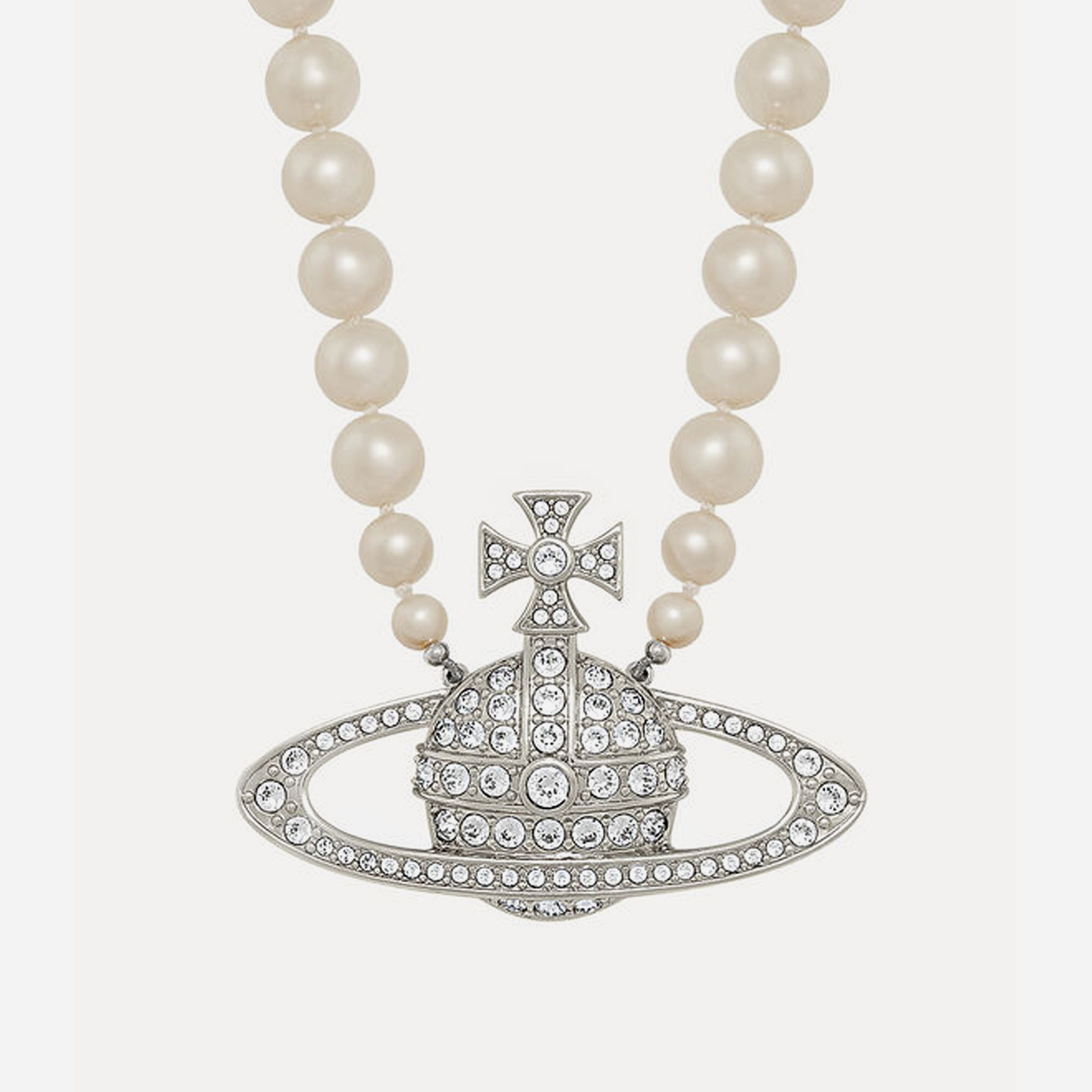 Vivienne Westwood Man. Bas Relief Pearl Necklace Cream-Pearl