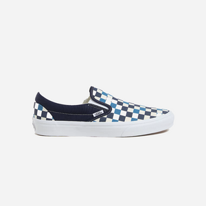 Vans Classic Slip-On Checkerboard Shoe Navy Blue / White