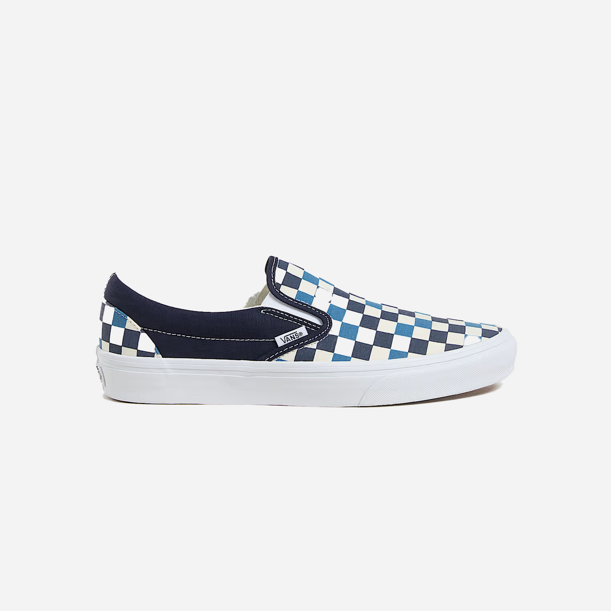 Vans Classic Slip-On Checkerboard Shoe Navy Blue / White